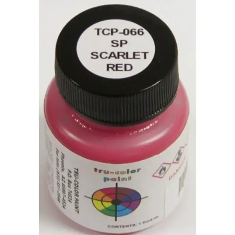 Tru-Color Paint, TCP-066, Airbrush Ready, Southern Pacific, Scarlet Red, 1 oz - Model Train Junction: Quality Parts and Art Supplies Online
