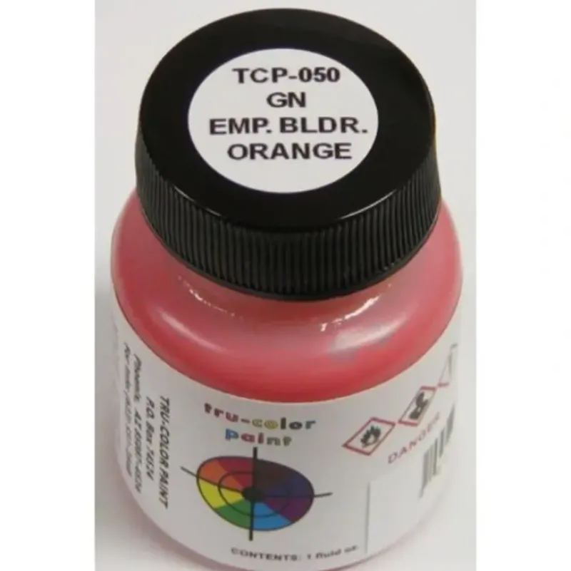Tru-Color Paint, TCP-050, Airbrush Ready, Great Northern Empire Builder Orange, 1 oz - Model Train Junction: Quality Parts and Art Supplies Outlet