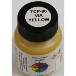Tru-Color Paint, TCP-096, Airbrush Ready, VIA Yellow, 1 oz - Model Train Junction: Quality Parts and Art Supplies Online