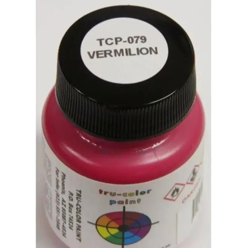 Tru-Color Paint, TCP-079, Airbrush Ready, Vermillion, 1 oz - Model Train Junction: Quality Parts and Art Supplies New