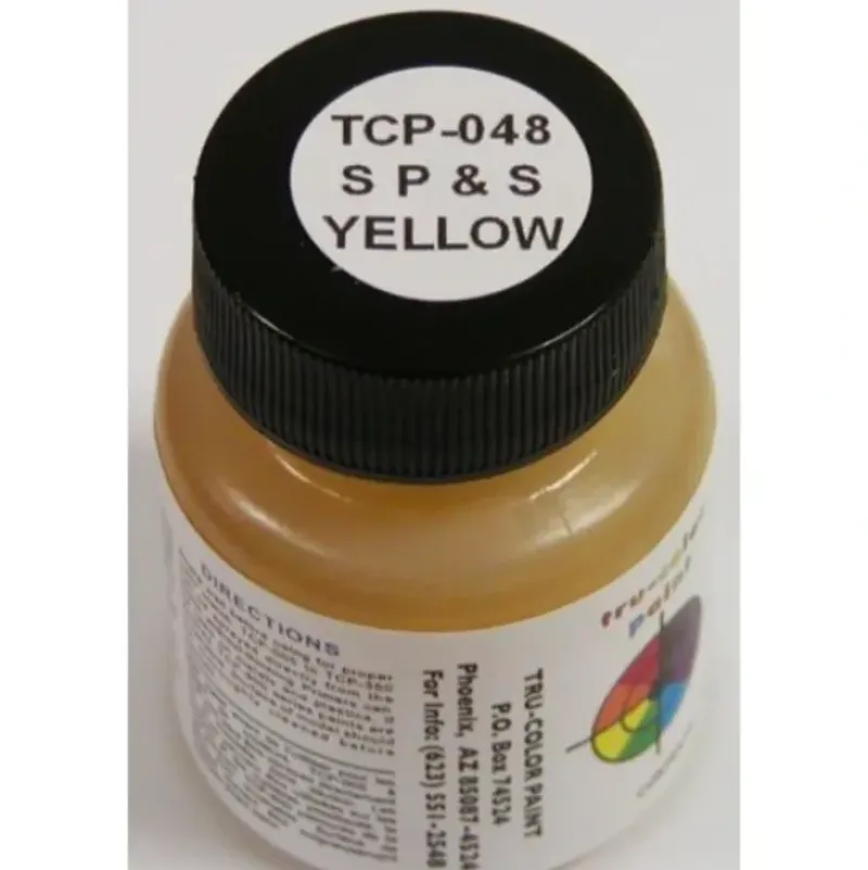 Tru-Color Paint, TCP-048, Airbrush Ready, Spokane Portland & Seattle Yellow, 1 oz - Model Train Junction: Quality Parts and Art Supplies New