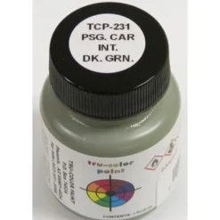 Tru-Color Paint, TCP-231, Airbrush Ready, Passenger Car Interior Dark Green, 1 oz - Model Train Junction: Quality Parts and Art Supplies Hot
