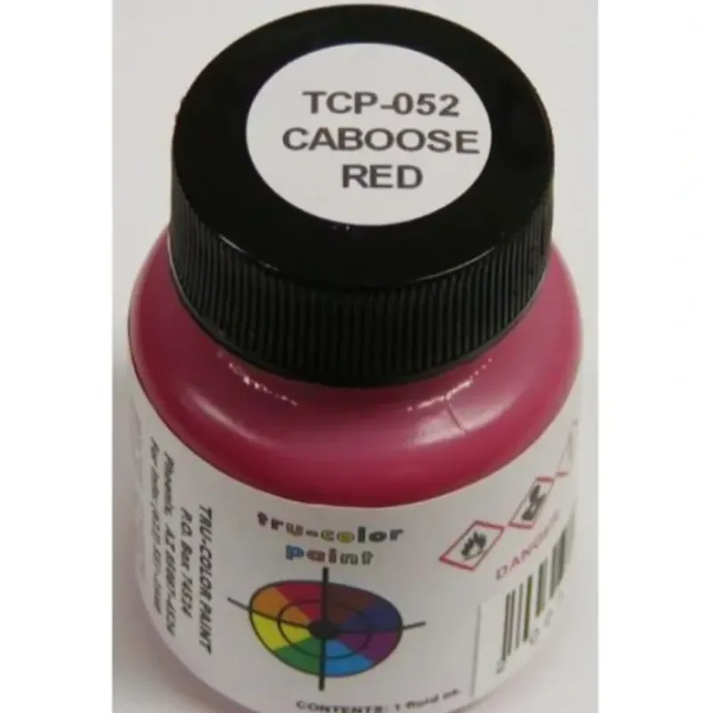 Tru-Color Paint, TCP-052, Airbrush Ready, Caboose Red, 1 oz - Model Train Junction: Quality Parts and Art Supplies Clearance
