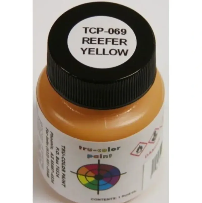 Tru-Color Paint, TCP-069, Airbrush Ready, Reefer Yellow, 1 oz - Model Train Junction: Quality Parts and Art Supplies Clearance