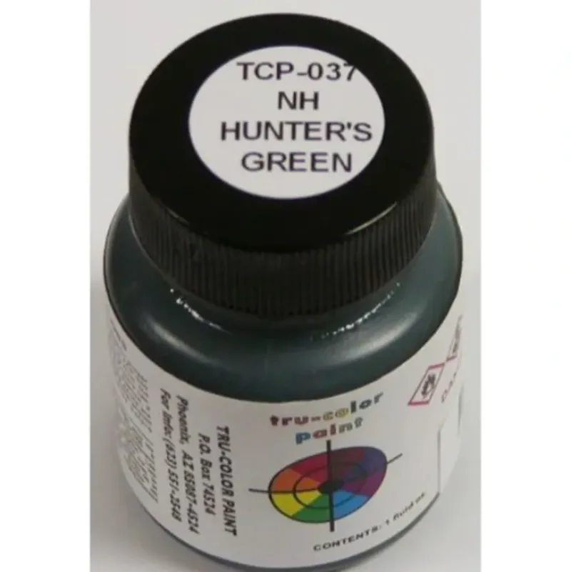 Tru-Color Paint, TCP-037, Airbrush Ready, New Haven Hunter's Green, 1 oz - Model Train Junction: Quality Parts and Art Supplies Online