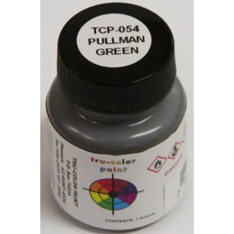 Tru-Color Paint, TCP-054, Airbrush Ready, Pullman Green, 1 oz - Model Train Junction: Quality Parts and Art Supplies Discount