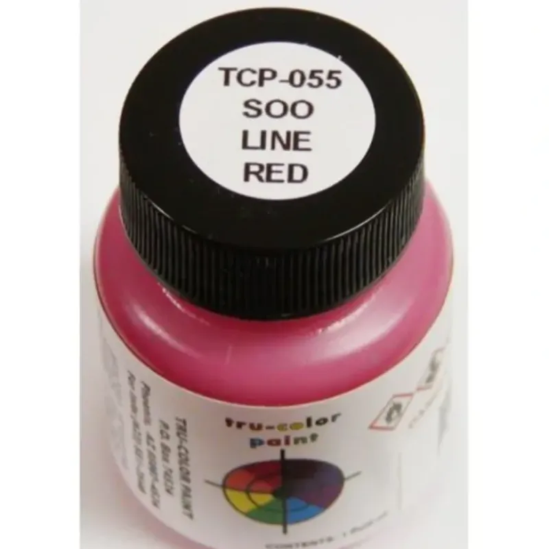 Tru-Color Paint, TCP-055, Airbrush Ready, SOO Red, 1 oz - Model Train Junction: Quality Parts and Art Supplies Sale