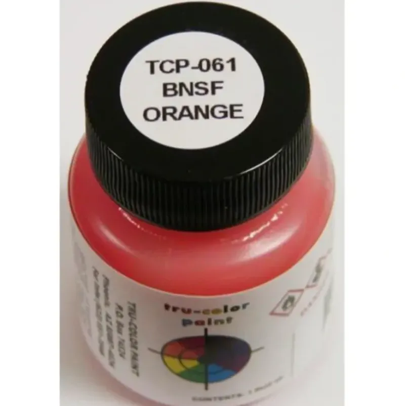 Tru-Color Paint, TCP-061, Airbrush Ready, BNSF Orange, 1 oz - Model Train Junction: Quality Parts and Art Supplies Outlet