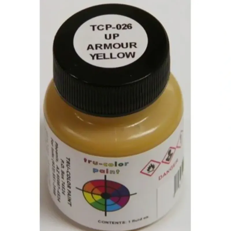 Tru-Color Paint, TCP-026, Airbrush Ready, Union Pacific Armour Yellow, 1 oz - Model Train Junction: Quality Parts and Art Supplies Outlet