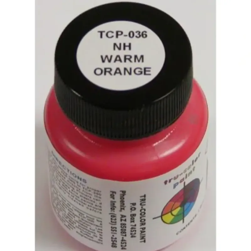 Tru-Color Paint, TCP-036, Airbrush Ready, New Haven Warm Orange, 1 oz - Model Train Junction: Quality Parts and Art Supplies Online