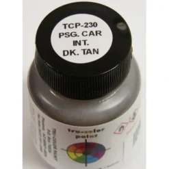 Tru-Color Paint, TCP-230, Airbrush Ready, Passenger Car Interior Dark Tan, 1 oz - Model Train Junction: Quality Parts and Art Supplies Hot