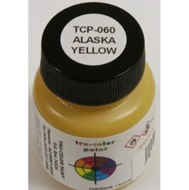Tru-Color Paint, TCP-060, Airbrush Ready, Alaska Railroad Yellow, 1 oz - Model Train Junction: Quality Parts and Art Supplies Outlet