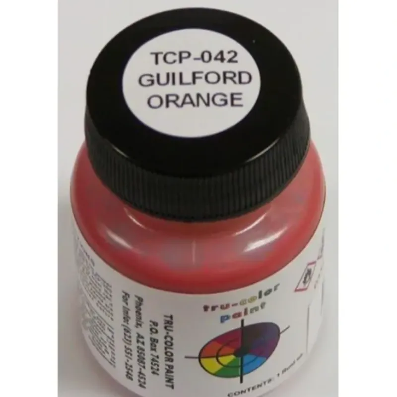 Tru-Color Paint, TCP-042, Airbrush Ready, Guilford Orange, 1 oz - Model Train Junction: Quality Parts and Art Supplies Clearance