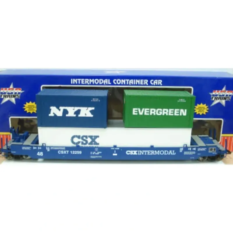 USA Trains 17129 G CSX Gunderson Husky Stack with 2 Containers #1 - Model Train Junction: Quality Parts and Art Supplies Best