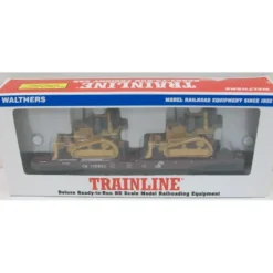 Walthers 931-755 HO Conrail 50' Flatcar w/ (2) Bulldozers - Model Train Junction: Quality Parts and Art Supplies Clearance
