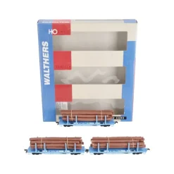 Walthers 932-34004 HO Georgia Pacific 45' Logging Flat Cars (Set of 3) - Model Train Junction: Quality Parts and Art Supplies Hot