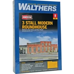 Walthers 933-3260 N 3-Stall Modern Roundhouse Building Kit - Model Train Junction: Quality Parts and Art Supplies Best