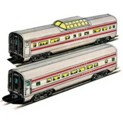 Williams 43048 Santa Fe 60 Ft. Streamline Passenger 2-Pack - Model Train Junction: Quality Parts and Art Supplies Online