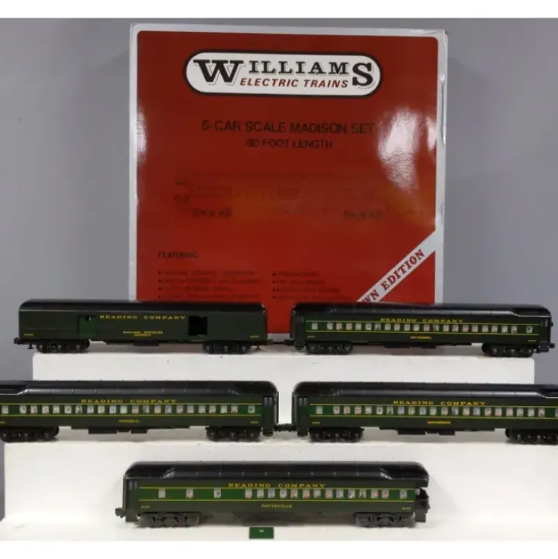 Williams O Gauge Reading Company Crown Edition Madison Passenger 5-Car Set VG/Box - Model Train Junction: Quality Parts and Art Supplies Online
