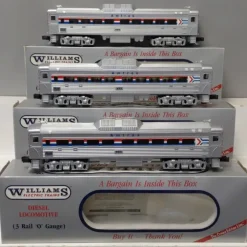 Williams "O" Gauge Budd Amtrak 3- Car Passenger Set W/ Sound EX/Box - Model Train Junction: Quality Parts and Art Supplies New