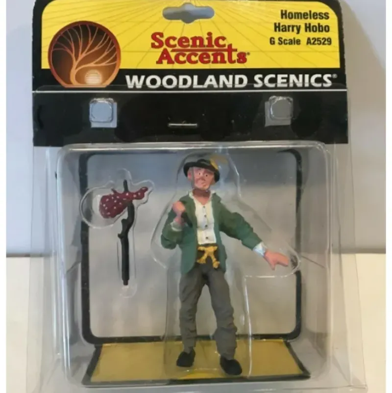 Woodland Scenics A2529 G Scenic Accents Homeless Harry Hobo W/ Red Pouch Figure - Model Train Junction: Quality Parts and Art Supplies Outlet