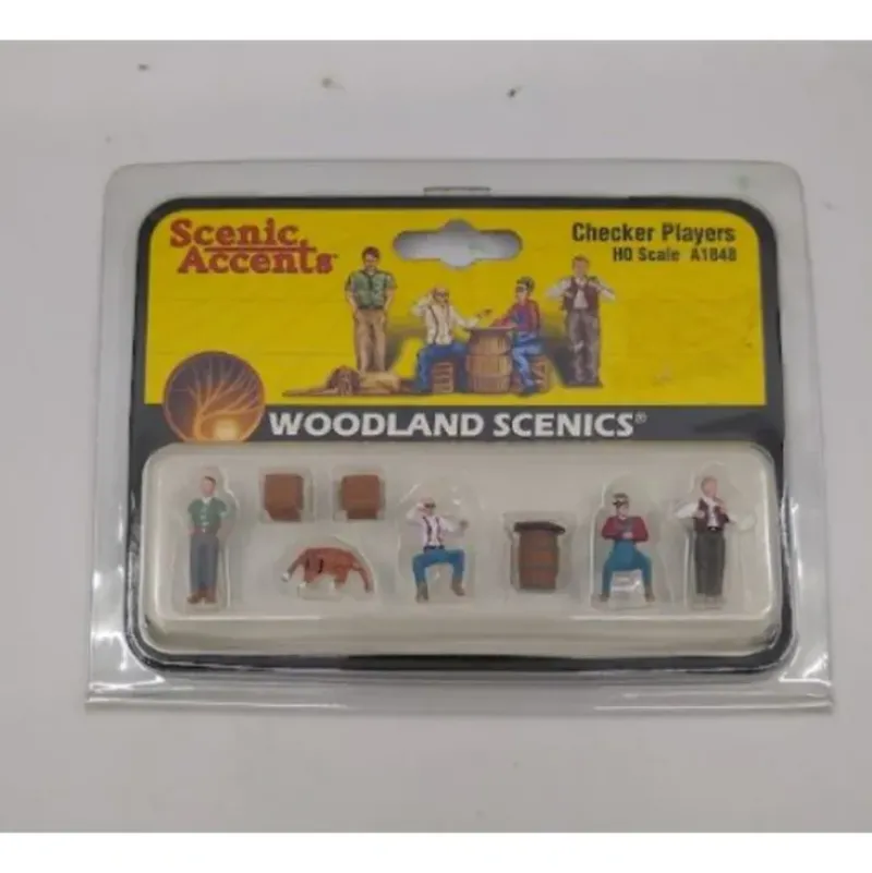 Woodland Scenics A1848 HO Checker Player Figures & Accessories (Set of 8) - Model Train Junction: Quality Parts and Art Supplies