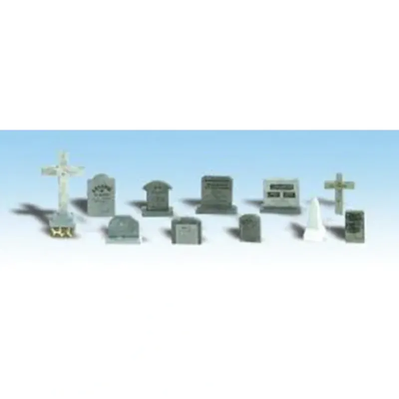 Woodland Scenics A1856 HO Scenic Accents Assorted Tombstones (Set of 20) - Model Train Junction: Quality Parts and Art Supplies Discount