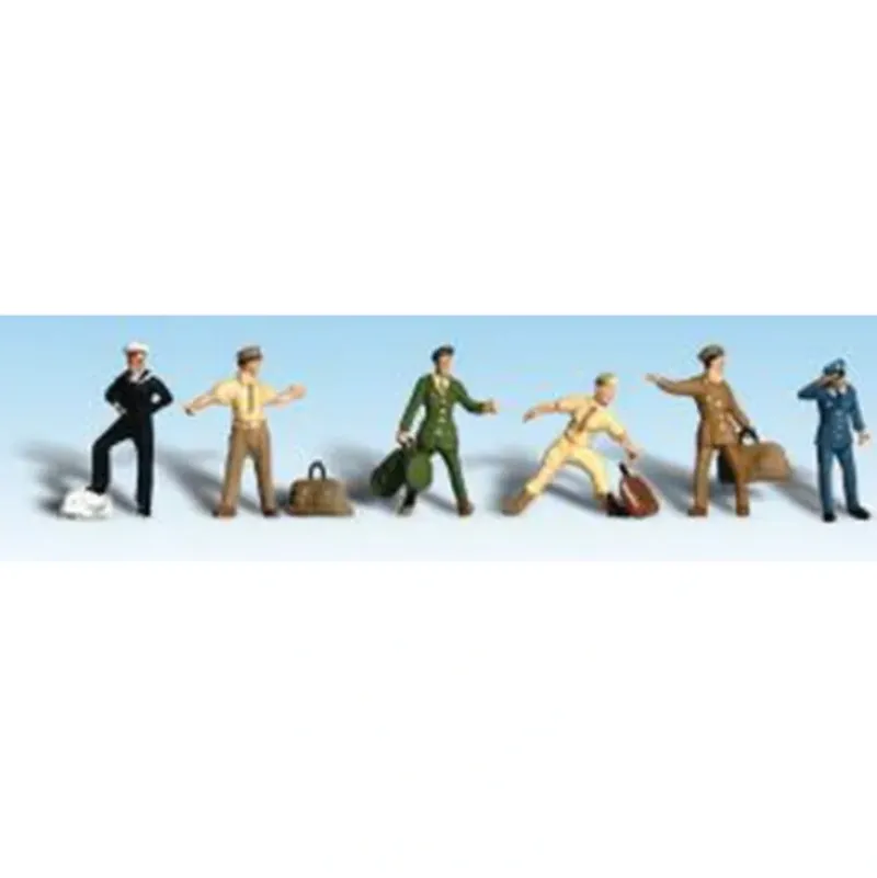 Woodland Scenics A1892 HO Scenic Accents Uniformed Traveler Figures (Set of 10) - Model Train Junction: Quality Parts and Art Supplies New