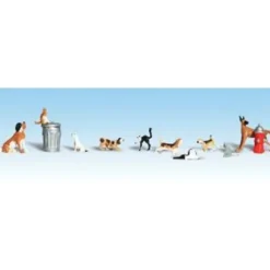 Woodland Scenics A1841 HO Scenic Accents Dogs and Cats Figures (Set of 12) - Model Train Junction: Quality Parts and Art Supplies Hot