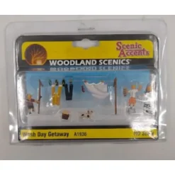 Woodland Scenics A1936 HO Scenic Accents Wash Day Getaway Figures (Set of 6) - Model Train Junction: Quality Parts and Art Supplies Clearance
