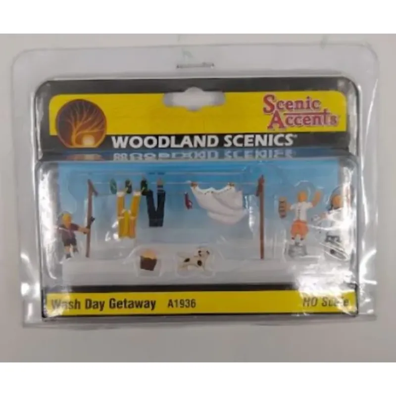 Woodland Scenics A1936 HO Scenic Accents Wash Day Getaway Figures (Set of 6) - Model Train Junction: Quality Parts and Art Supplies Clearance
