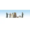 Woodland Scenics A1906 HO Scenic Accents Newsstand & Figures (Set of 8) - Model Train Junction: Quality Parts and Art Supplies Online