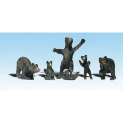 Woodland Scenics A1885 HO Scenic Accents Black Bears Animal Figures (Set of 6) - Model Train Junction: Quality Parts and Art Supplies Discount