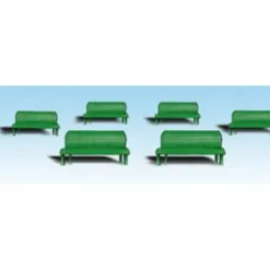 Woodland Scenics A1879 HO Scenic Accents Green Park Benches (Set of 6) - Model Train Junction: Quality Parts and Art Supplies Outlet