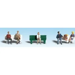Woodland Scenics A1861 HO Seated People at a Bus Stop Figures (Set of 6) - Model Train Junction: Quality Parts and Art Supplies Online