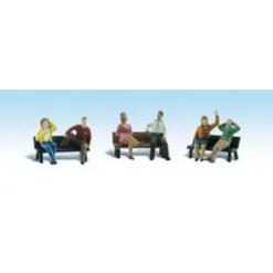 Woodland Scenics A1924 HO Seated People on Park Benches Figures (Set of 9) - Model Train Junction: Quality Parts and Art Supplies Best