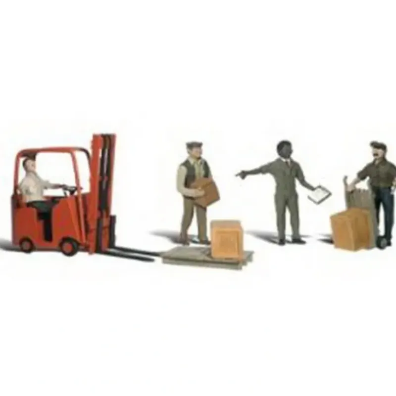 Woodland Scenics A2192 N Scenic Accents Worker Figures with Forklift (Set of 8) - Model Train Junction: Quality Parts and Art Supplies Best