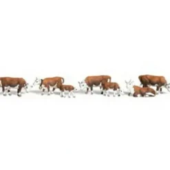 Woodland Scenics A2144 N Scenic Accents Hereford Cow Figures (Set of 11) - Model Train Junction: Quality Parts and Art Supplies Best