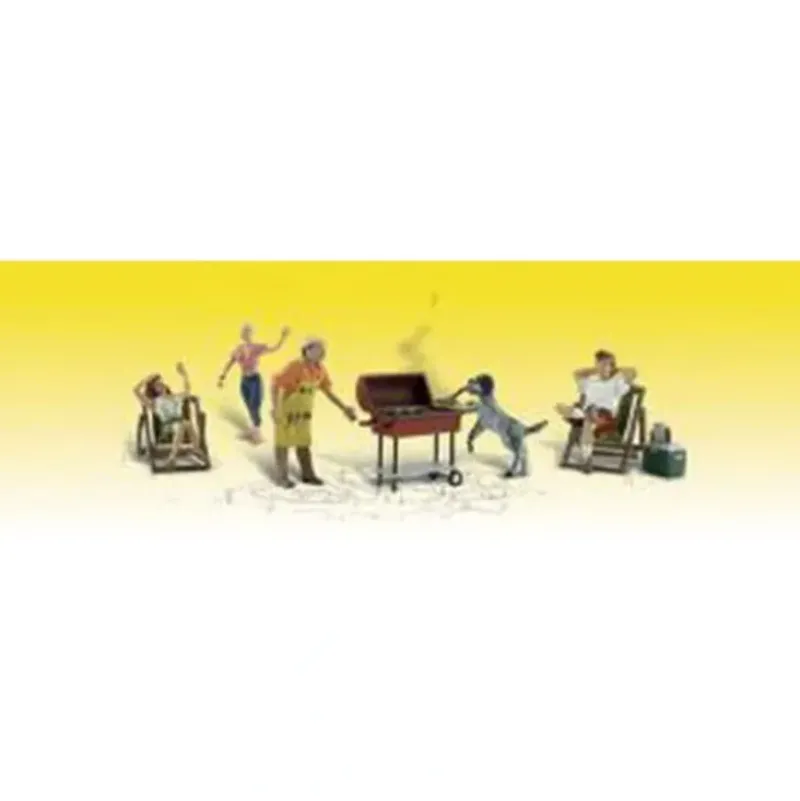 Woodland Scenics A2209 N Scenic Accents Backyard Barbeque Figures (Set of 9) - Model Train Junction: Quality Parts and Art Supplies Hot