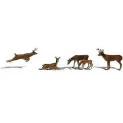 Woodland Scenics A2185 N Scenic Accents Deer Figures (Set of 6) - Model Train Junction: Quality Parts and Art Supplies Best