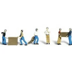 Trains*Woodland Scenics A2123 N Scenic Accents Dock Worker Figures (Set of 6) - Model Train Junction: Quality Parts and Art Supplies