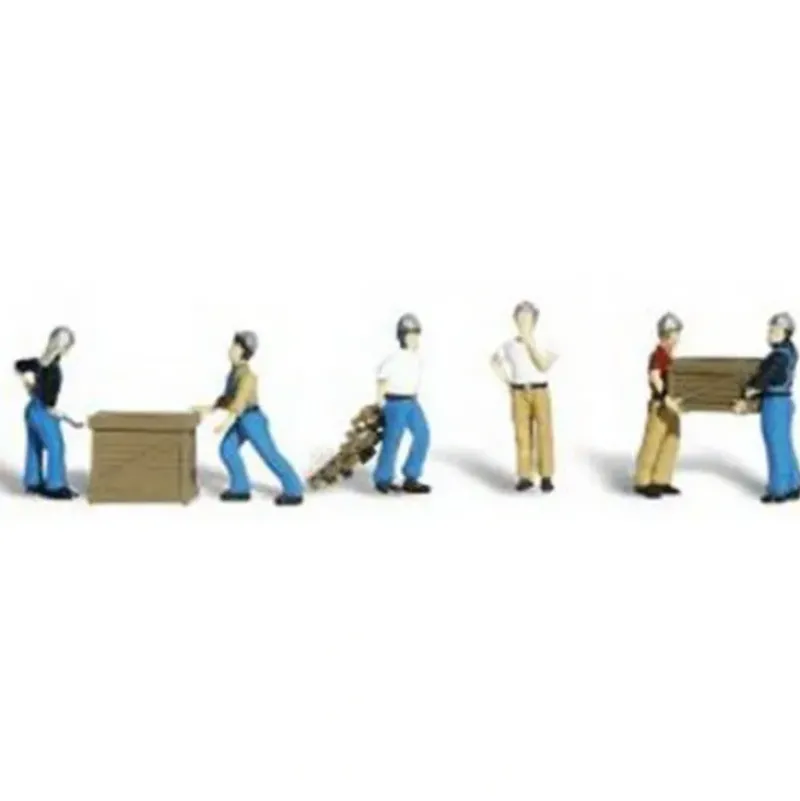 Trains*Woodland Scenics A2123 N Scenic Accents Dock Worker Figures (Set of 6) - Model Train Junction: Quality Parts and Art Supplies