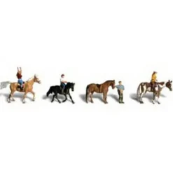 Woodland Scenics A2159 N Scenic Accents Horseback Riders & Horses (Set of 4) - Model Train Junction: Quality Parts and Art Supplies Discount