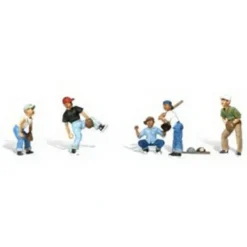 Woodland Scenics A2145 N Scenic Accents Baseball Player I Figures (Set of 6) - Model Train Junction: Quality Parts and Art Supplies Discount