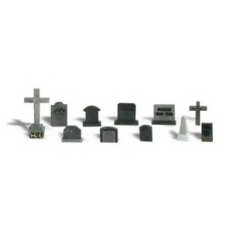 Woodland Scenics A2164 N Scenic Accents Assorted Tombstones (Set of 11) - Model Train Junction: Quality Parts and Art Supplies Clearance