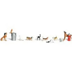 Woodland Scenics A2140 N Scenic Accents Dogs & Cats Figures (Set of 12) - Model Train Junction: Quality Parts and Art Supplies Outlet