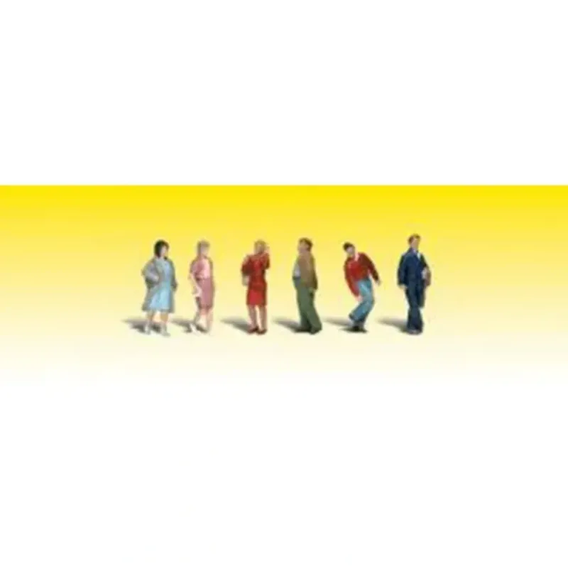 Woodland Scenics A2210 N Walking People Figures (Set of 6) - Model Train Junction: Quality Parts and Art Supplies Online