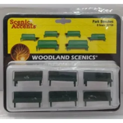 Woodland Scenics A2758 O Scenic Accents Park Benches (Pack of 6) - Model Train Junction: Quality Parts and Art Supplies New