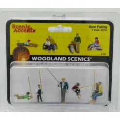 Woodland Scenics A2751 O Scenic Accents Gone Fishing Figures (Set of 5) - Model Train Junction: Quality Parts and Art Supplies Clearance