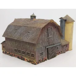 Woodland Scenics BR5038 HO Built-&-Ready Old Weathered Barn Building W/LED - Model Train Junction: Quality Parts and Art Supplies Best